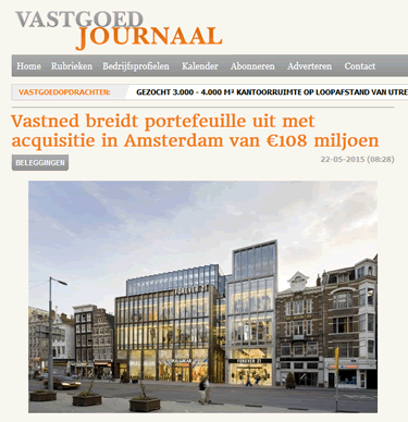 Vastned breidt portefeuille uit met acquisitie in Amsterdam | Vastgoed Journaal