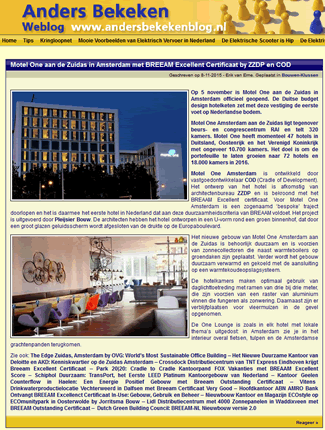 Motel One met BREEAM Excellent Certificaat by ZZDP en COD