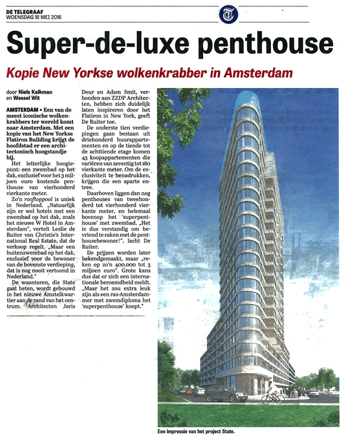 Kopie New Yorkse wolkenkrabber in Amsterdammer | De Telegraaf