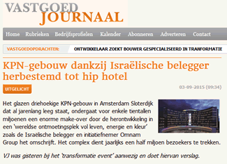 KPN gebouw dankzij Israëlische belegger herbestemd tot hip hotel